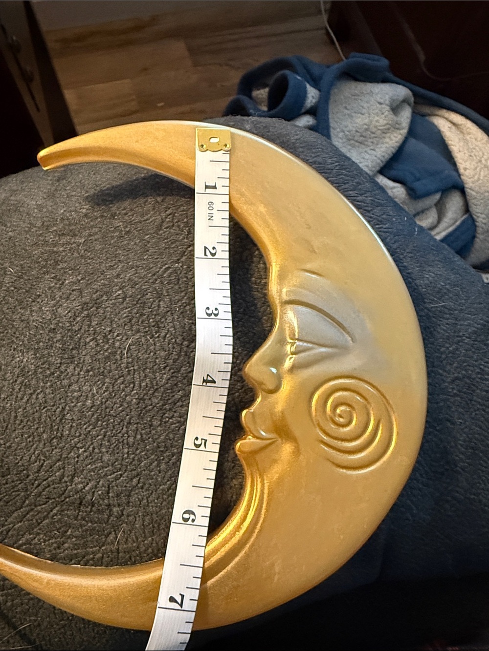 Gold Crescent Moon Wall Accent -Made with Resin - Decorative Home Accent - Picture 5 of 5